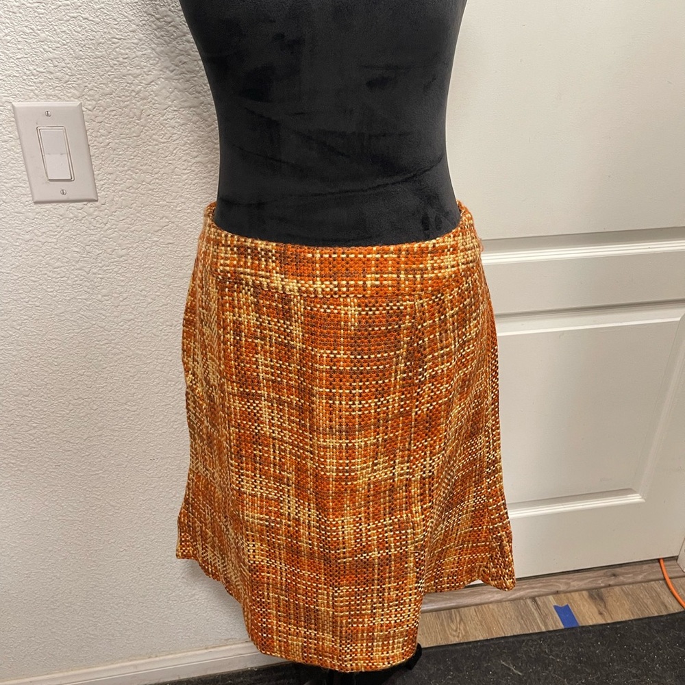 Chadwicks A-Line Skirt in Orange Plaid